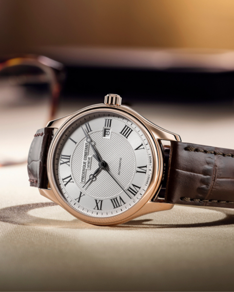relógio frederique constant classics automático rose