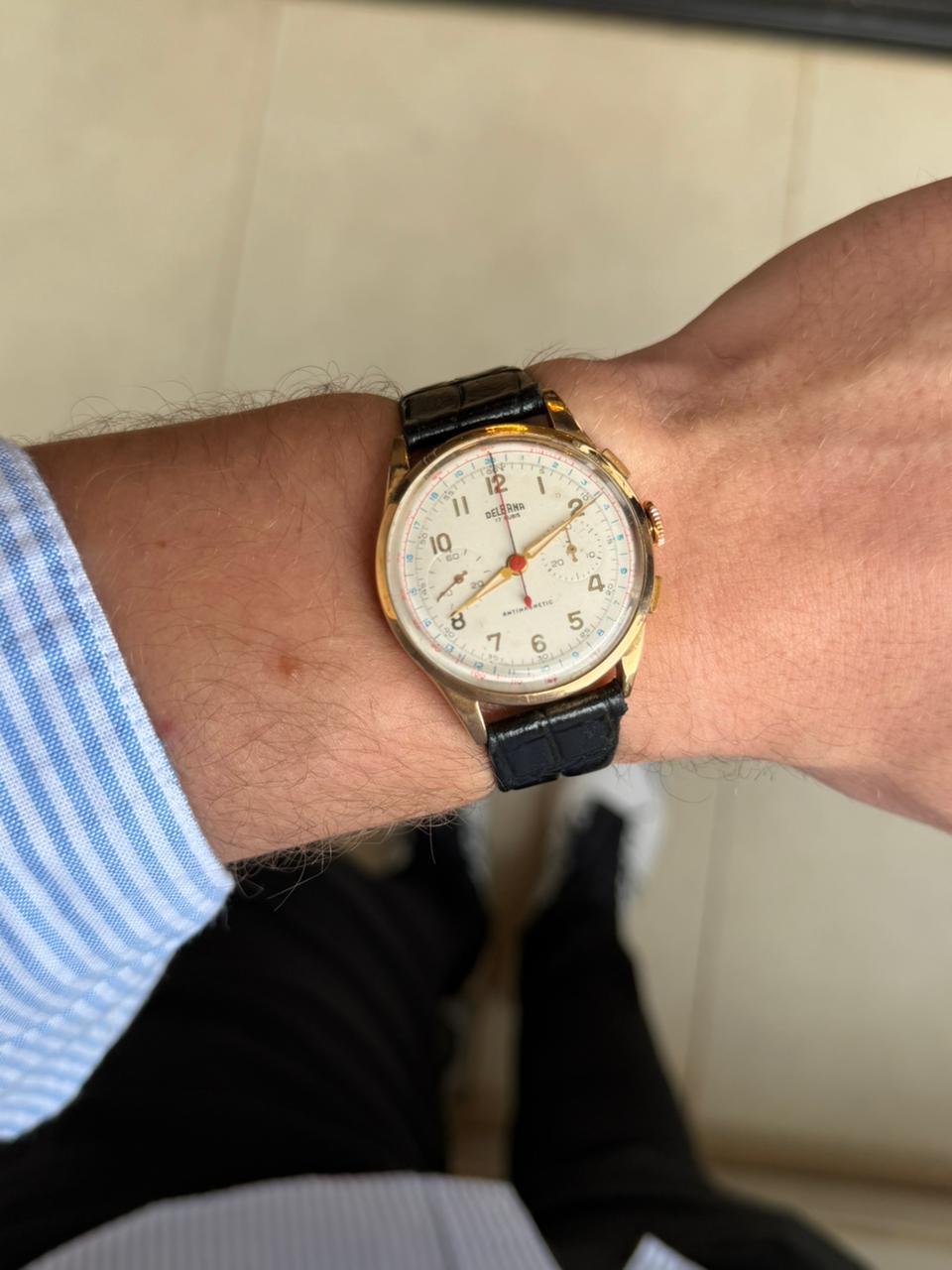 relógio delbana chronograph vintage