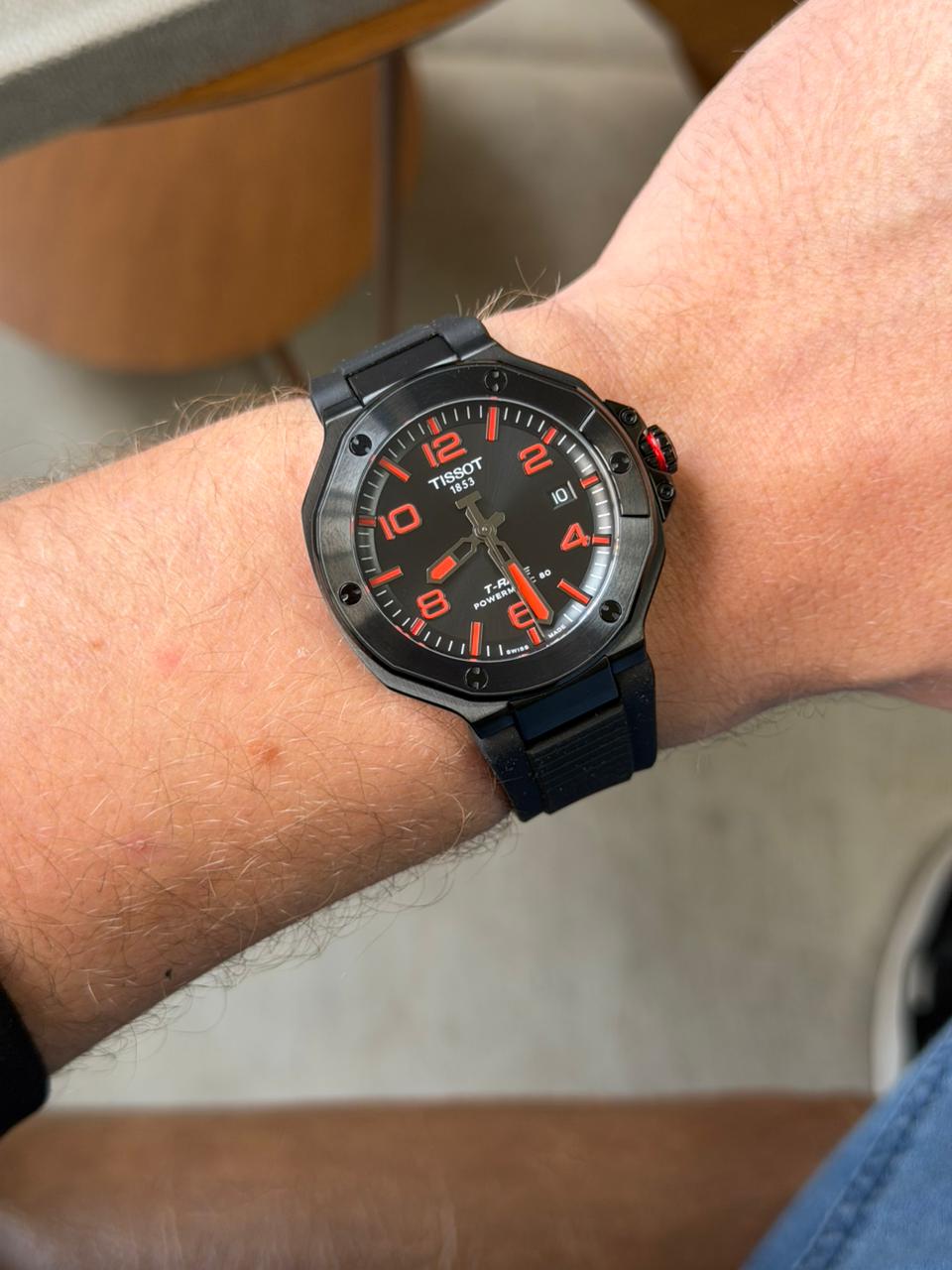 relógio tissot t race powermatic 80 black 41mm