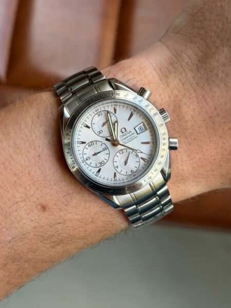 omega speedmaster date automatic silver